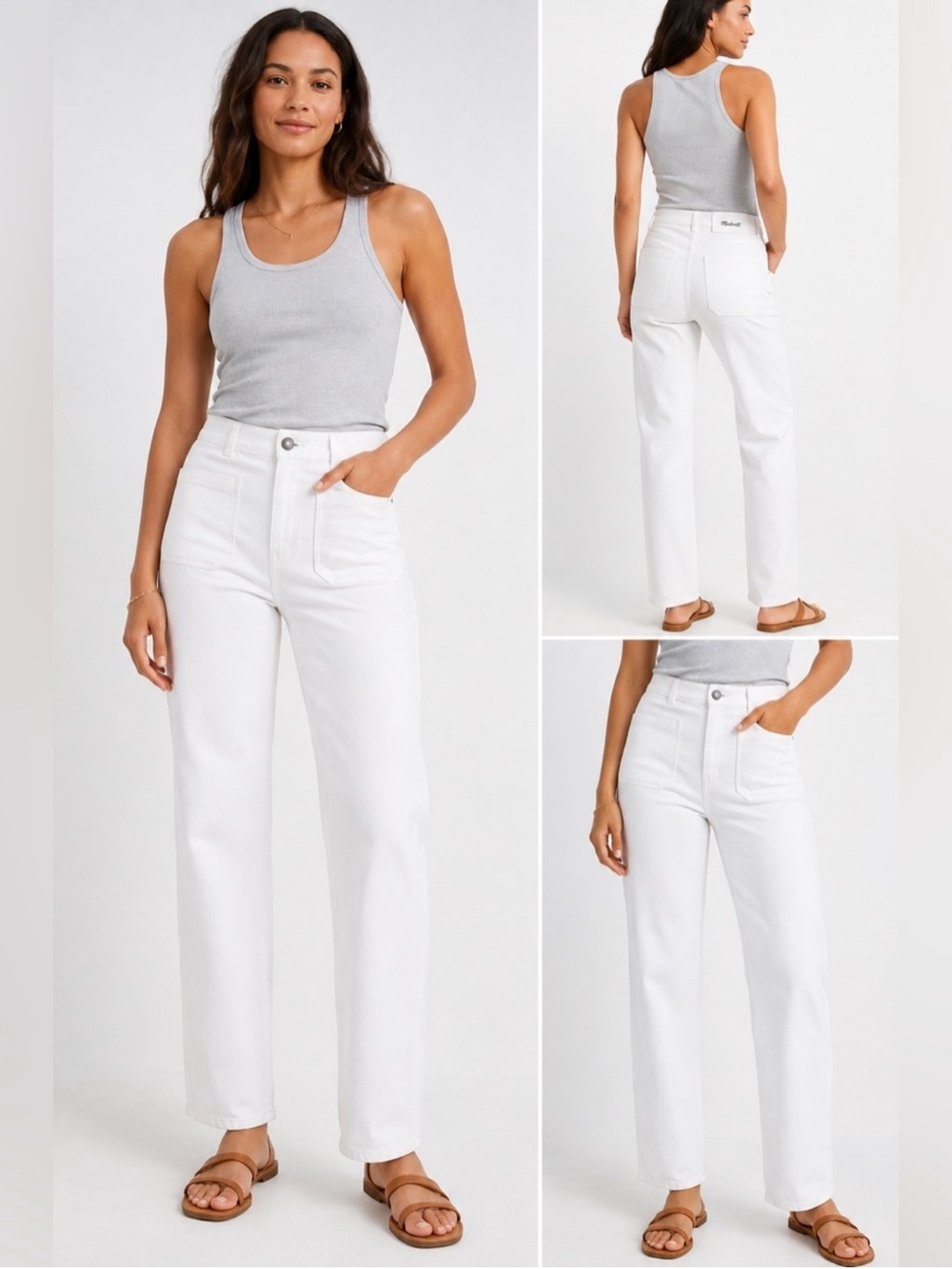 Madewell The Cleo Straight White Jeans Style NW256 Size 33 NWT